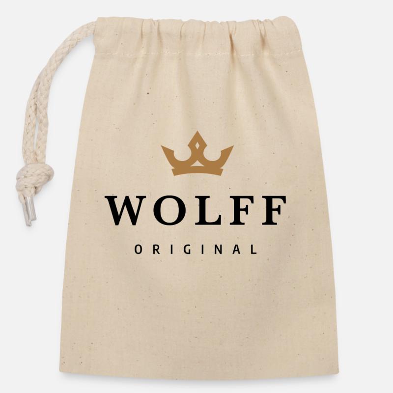 Wolff - Sac cadeau en coton avec cordon (14 x 20 cm) - nature