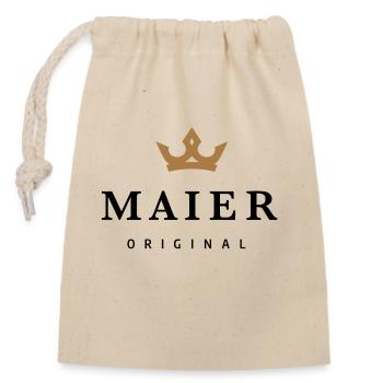 Maier - Sac cadeau en coton avec cordon (14 x 20 cm) - nature - Devant