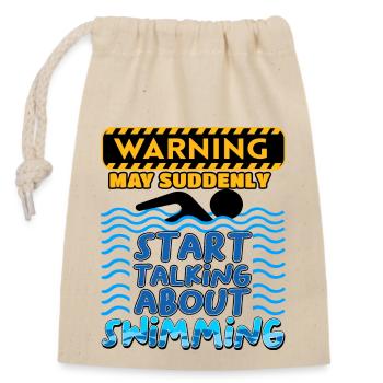 Swimming funny Swimming Sports Sports Swimming Pool - Closable cotton gift bag (14x20cm) - nature - Front