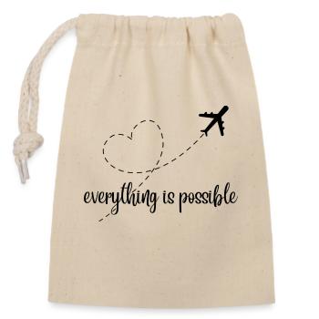 Everything is possible - Closable cotton gift bag (14x20cm) - nature - Front