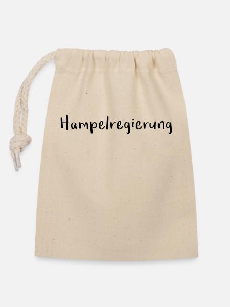 Hampelregierung Logo Text Selfmade - Verschließbarer Geschenkbeutel aus Baumwolle (14x20cm) - Natur