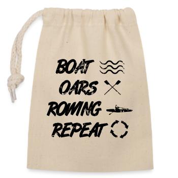 Rower's Saying - Closable cotton gift bag (14x20cm) - nature - Front