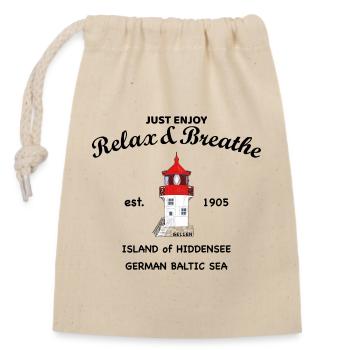 Île de Hiddensee, phare de Gellen, mer Baltique allemande - Sac cadeau en coton avec cordon (14 x 20 cm) - nature - Devant