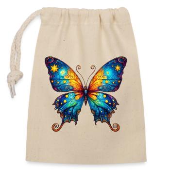 Papillon Van Gogh - Sac cadeau en coton avec cordon (14 x 20 cm) - nature - Devant