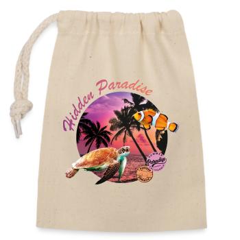 Hidden Paradise - Closable cotton gift bag (14x20cm) - nature - Front