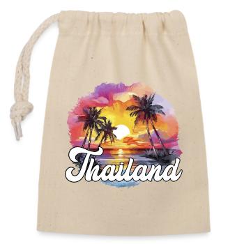 Thaïlande Destination de voyage Vacances Voyage Vacances - Sac cadeau en coton avec cordon (14 x 20 cm) - nature - Devant