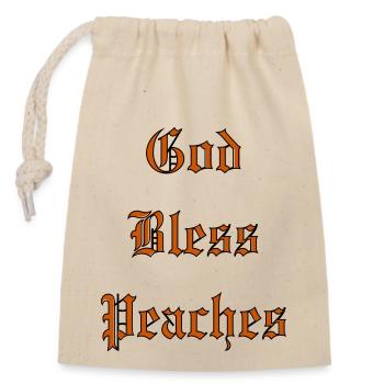 GodBlessPeaches - Closable cotton gift bag (14x20cm) - nature - Front