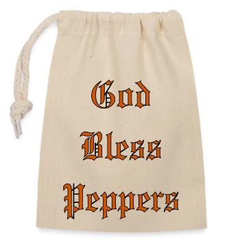 GodBlessPeppers - Sac cadeau en coton avec cordon (14 x 20 cm) - nature - Devant