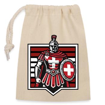 Gladiateur Suisse #2 - Sac cadeau en coton avec cordon (14 x 20 cm) - nature - Devant