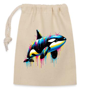 Killer whale - Closable cotton gift bag (14x20cm) - nature - Front