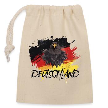 deutscher Adler Deutschlandfahne Bundesadler - Verschließbarer Geschenkbeutel aus Baumwolle (14x20cm) - Natur - Vorne