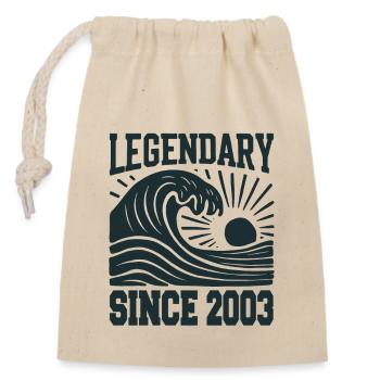 Legendary Since 2003 Birthday Wave - Closable cotton gift bag (14x20cm) - nature - Front
