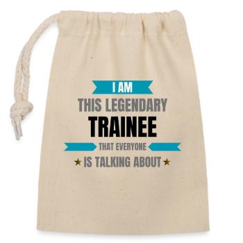 Trainee is legendary - Closable cotton gift bag (14x20cm) - nature - Front