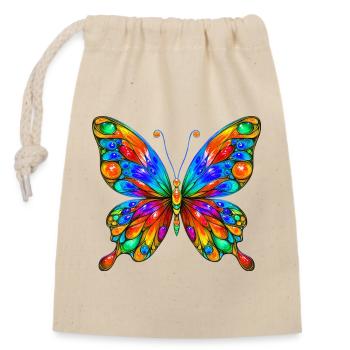 Butterfly - Closable cotton gift bag (14x20cm) - nature - Front