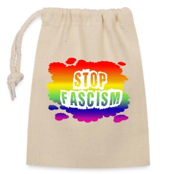 Stop AfD contre la droite, la démocratie, la diversité, la gauche - Sac cadeau en coton avec cordon (14 x 20 cm) - nature - Devant