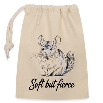 Delicate But Wild Chinchilla Illustration - Closable cotton gift bag (14x20cm) - nature - Front