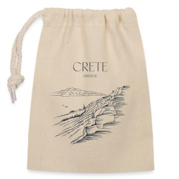 Grete Griechenland Souvenir Crete Landschaft - Verschließbarer Geschenkbeutel aus Baumwolle (14x20cm) - Natur - Vorne