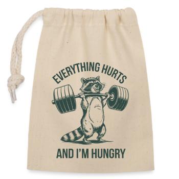 Fitness Gym Sport Weightlifting Waschbär Humor - Verschließbarer Geschenkbeutel aus Baumwolle (14x20cm) - Natur - Vorne