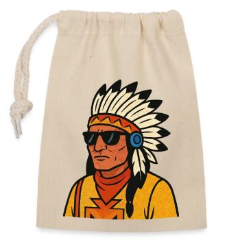 indianer - Verschließbarer Geschenkbeutel aus Baumwolle (14x20cm) - Natur - Vorne