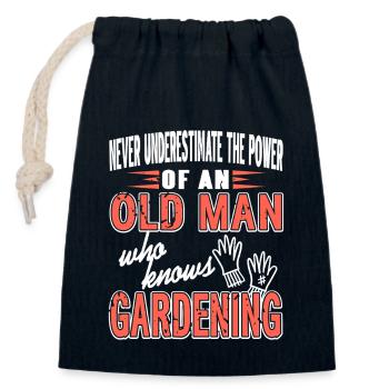 Powerful Old Man Gardening Humor - Verschließbarer Geschenkbeutel aus Baumwolle (14x20cm) - Navy - Vorne