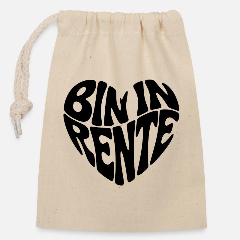 Bin in Rente  - Verschließbarer Geschenkbeutel aus Baumwolle (14x20cm) - Natur