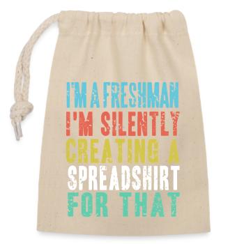 Freshman Nerd Humor Spreadsheet Vibes - Closable cotton gift bag (14x20cm) - nature - Front
