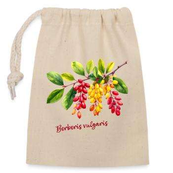Berberis vulgaris – botanische Illustration - Verschließbarer Geschenkbeutel aus Baumwolle (14x20cm) - Natur - Vorne