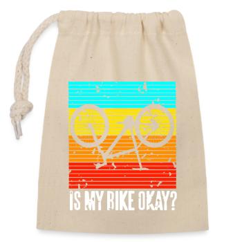 Is My Bike Okay Funny Crash Cyclist Retro - Verschließbarer Geschenkbeutel aus Baumwolle (14x20cm) - Natur - Vorne