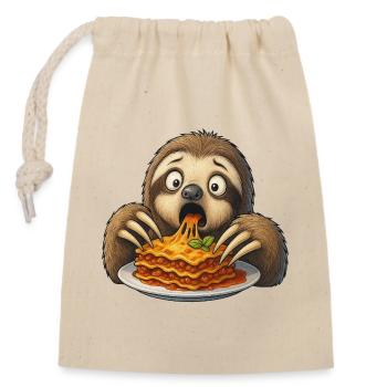 Lasagne paresseux Surprise de cuisine italienne - Sac cadeau en coton avec cordon (14 x 20 cm) - nature - Devant