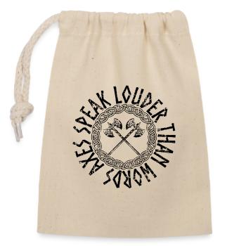 Les haches vikings parlent plus fort que les mots - Sac cadeau en coton avec cordon (14 x 20 cm) - nature - Devant