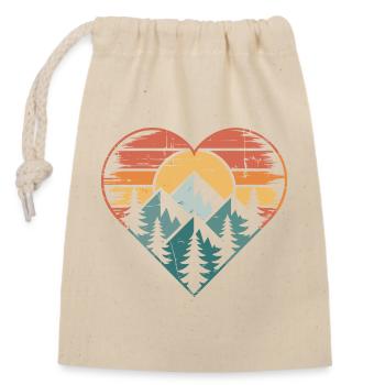 Heart Nature Landscape Motif - Closable cotton gift bag (14x20cm) - nature - Front