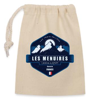 Les Menuires, Les Trois Vallées, France - Sac cadeau en coton avec cordon (14 x 20 cm) - nature - Devant