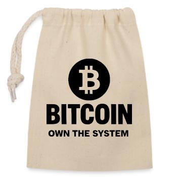 Bitcoin - Posséder le système - Sac cadeau en coton avec cordon (14 x 20 cm) - nature - Devant