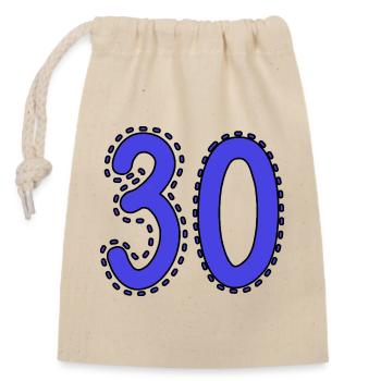 30. 30 YEARS. 30th ANNIVERSARY. 30 YEARS ANNIVERSARY. - Closable cotton gift bag (14x20cm) - nature - Front