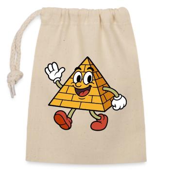 Pyramide loufoque parlante - Sac cadeau en coton avec cordon (14 x 20 cm) - nature - Devant