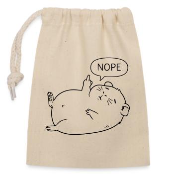 Nope Guinea Pig | Cute statement design - Closable cotton gift bag (14x20cm) - nature - Front