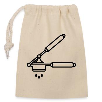 Presse-ail ou presse à spaetzle - Sac cadeau en coton avec cordon (14 x 20 cm) - nature - Devant