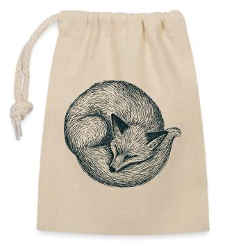 Eingerollter Fuchs - Verschließbarer Geschenkbeutel aus Baumwolle (14x20cm) - Natur - Vorne