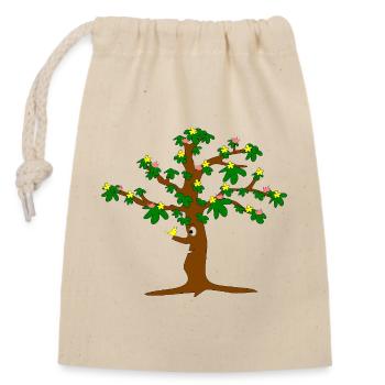 Tree full of blossoms - Closable cotton gift bag (14x20cm) - nature - Front