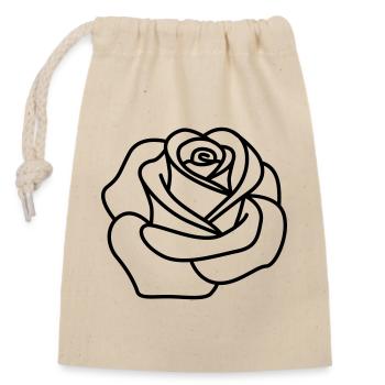 Rose - Sac cadeau en coton avec cordon (14 x 20 cm) - nature - Devant