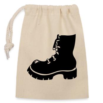 Punk Shoe Boots - Closable cotton gift bag (14x20cm) - nature - Front