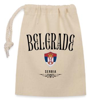 Souvenir Belgrad, ich liebe Belgrad - Verschließbarer Geschenkbeutel aus Baumwolle (14x20cm) - Natur - Vorne