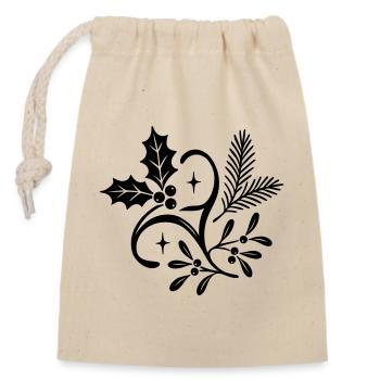 Mystic Yule with Mistletoe, Fir and Holly - Closable cotton gift bag (14x20cm) - nature - Front