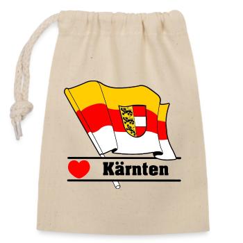 Drapeau du comté de Carinthia avec cœur - Sac cadeau en coton avec cordon (14 x 20 cm) - nature - Devant