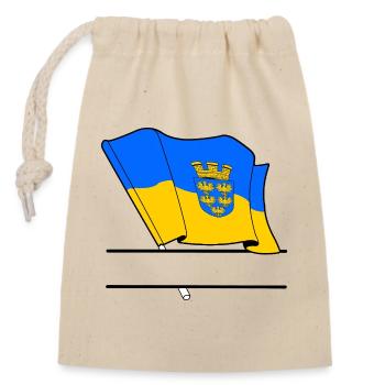 Drapeau du Niederösterreich – Espace de noms - Sac cadeau en coton avec cordon (14 x 20 cm) - nature - Devant