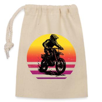 Direkte Motocross Aussage - Verschließbarer Geschenkbeutel aus Baumwolle (14x20cm) - Natur - Vorne