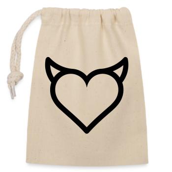 Demon Heart - Closable cotton gift bag (14x20cm) - nature - Front