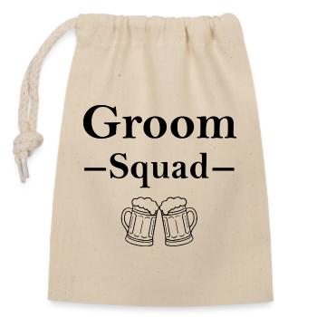 Groom Squad – Chemise de fête de garçon - Sac cadeau en coton avec cordon (14 x 20 cm) - nature - Devant