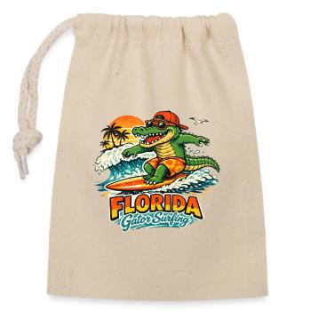 Surfender Alligator in Florida - Verschließbarer Geschenkbeutel aus Baumwolle (14x20cm) - Natur - Vorne