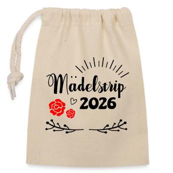 Girls Trip 2026 Mädelstour Mädlstrip Mädelstrip - Verschließbarer Geschenkbeutel aus Baumwolle (14x20cm) - Natur - Vorne